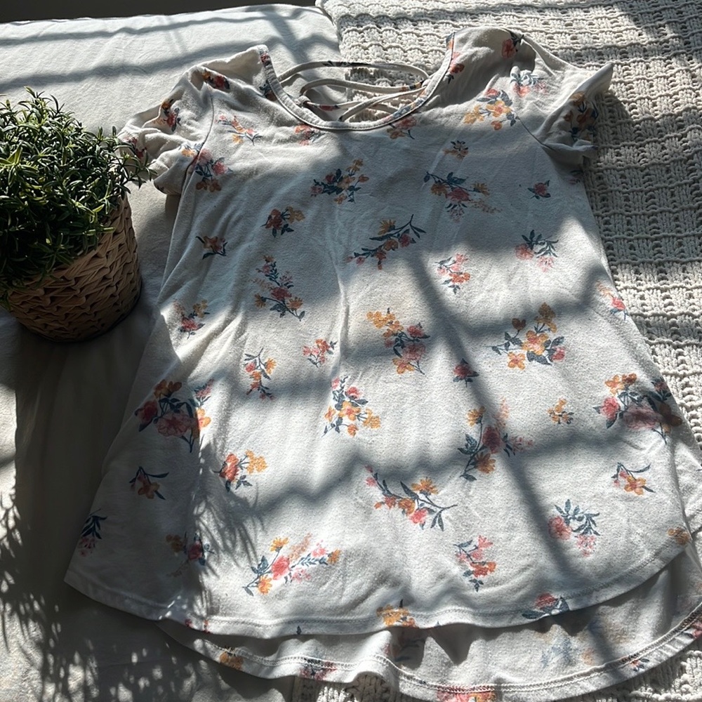 White floral shirt